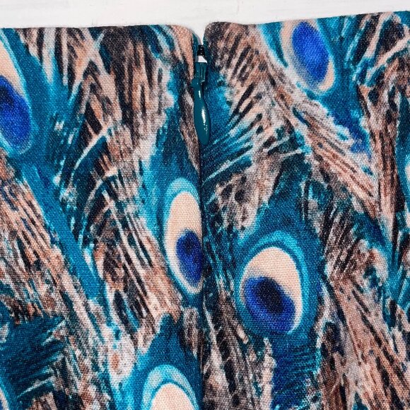 Talbots Petites Peacock Feather Print Skirt 10P - Picture 4 of 11